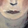 Study of a sketched and painted woman's face.
Chalks and Oil bar treated with linseed oil watercolor paper.

The colors of the photograph might be slightly different from the original painting.