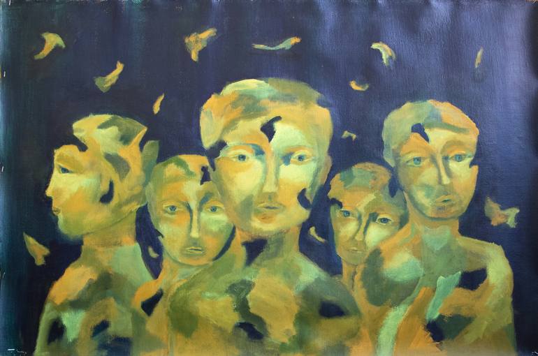 Original People Painting by Paola Consonni
