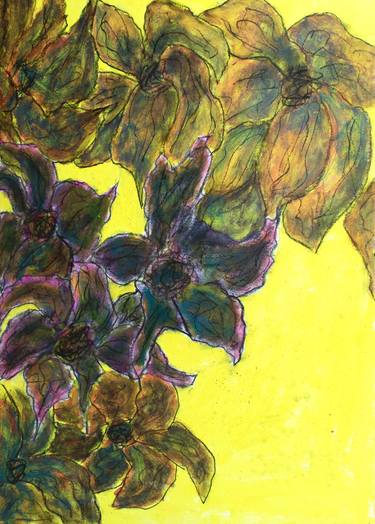 Original Expressionism Floral Drawings by Paola Consonni