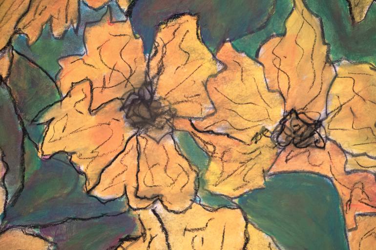 Original Expressionism Floral Drawing by Paola Consonni