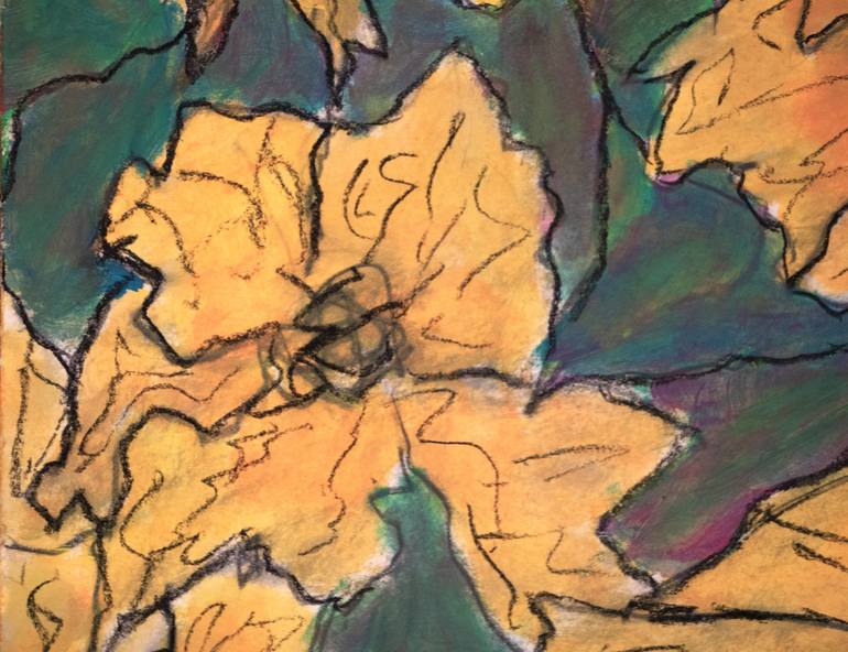 Original Expressionism Floral Drawing by Paola Consonni