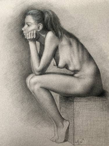 Original Figurative Nude Drawings by Maryna Nemynushcha