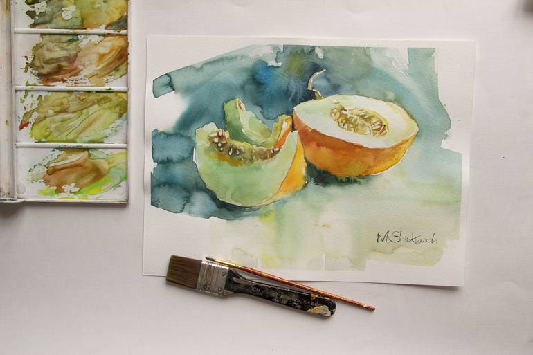 Original Expressionism Food Painting by Maria SHINKEVICH