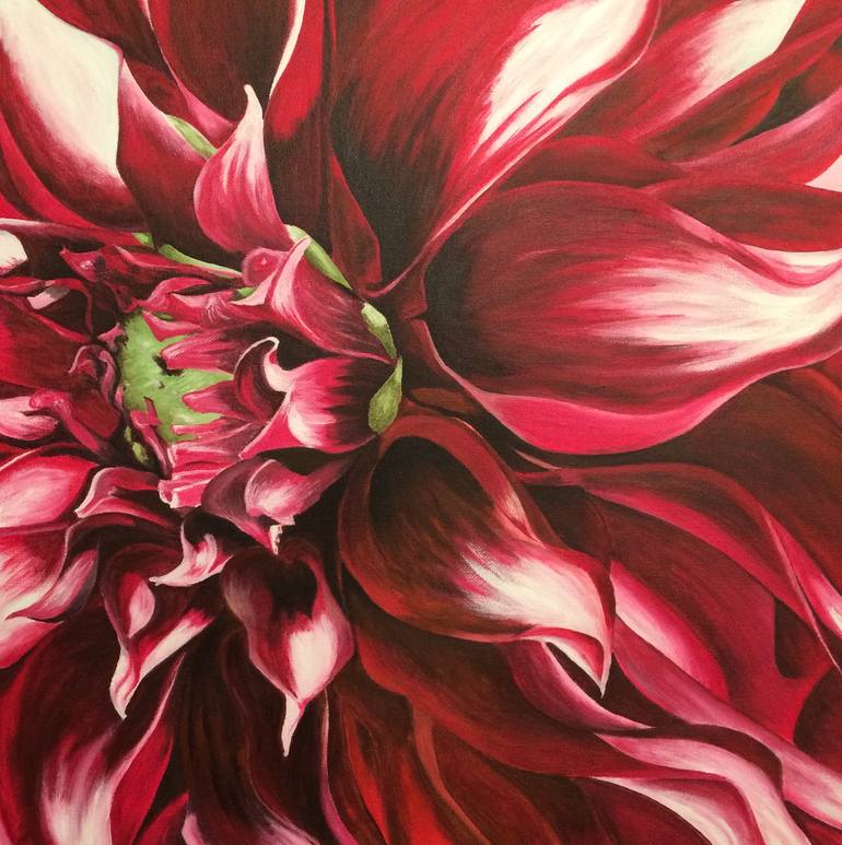 Dahlia at Giverny Painting by Susan Bedford | Saatchi Art