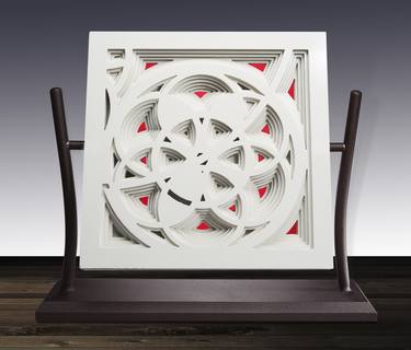ROSE WINDOW IN WHITE WITH RED thumb