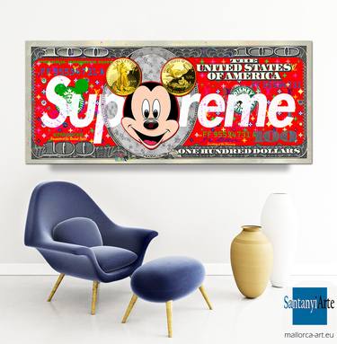 Mickey on a SUPREME dollerbill - Limited Edition of 20 thumb