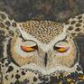 Humor horned owl detail