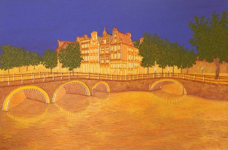 Original Abstract Architecture Painting by Liza Wheeler