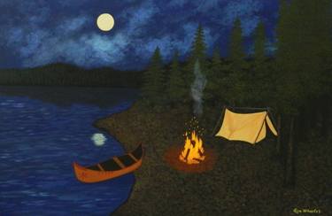 Path of The Spirits - nightscape camp painting thumb
