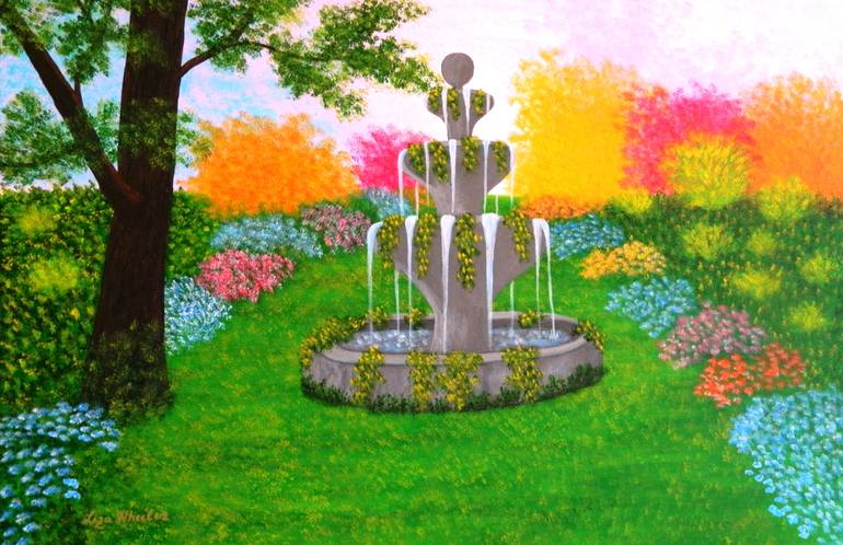 garden scenery painting