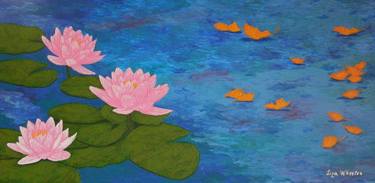 Last Song of Summer - large lotus flower painting thumb