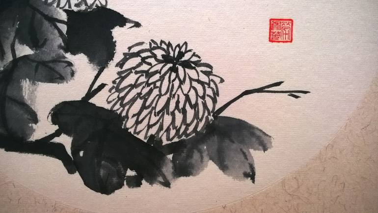 Original Fine Art Botanic Drawing by Monica Huang