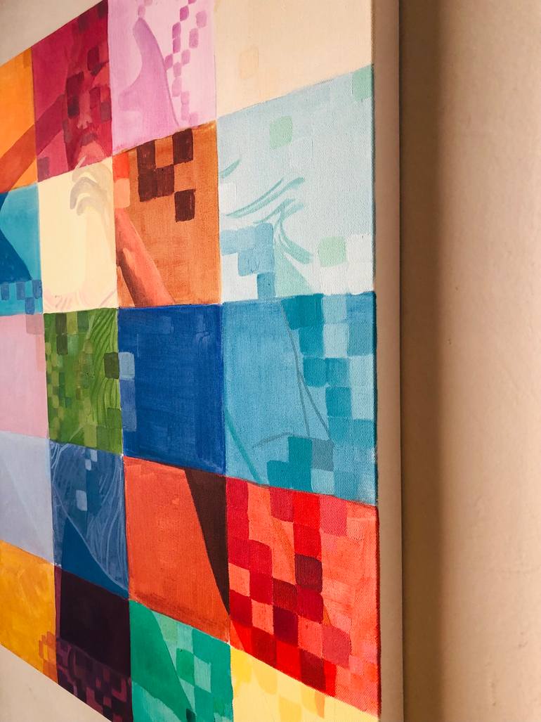 Original Abstract People Painting by Monty Preston