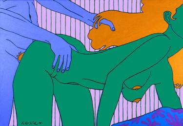 Original Pop Art Erotic Paintings by Robert V P Davis