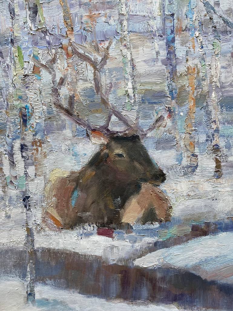 Original Impressionism Animal Painting by Rebekah Griffith