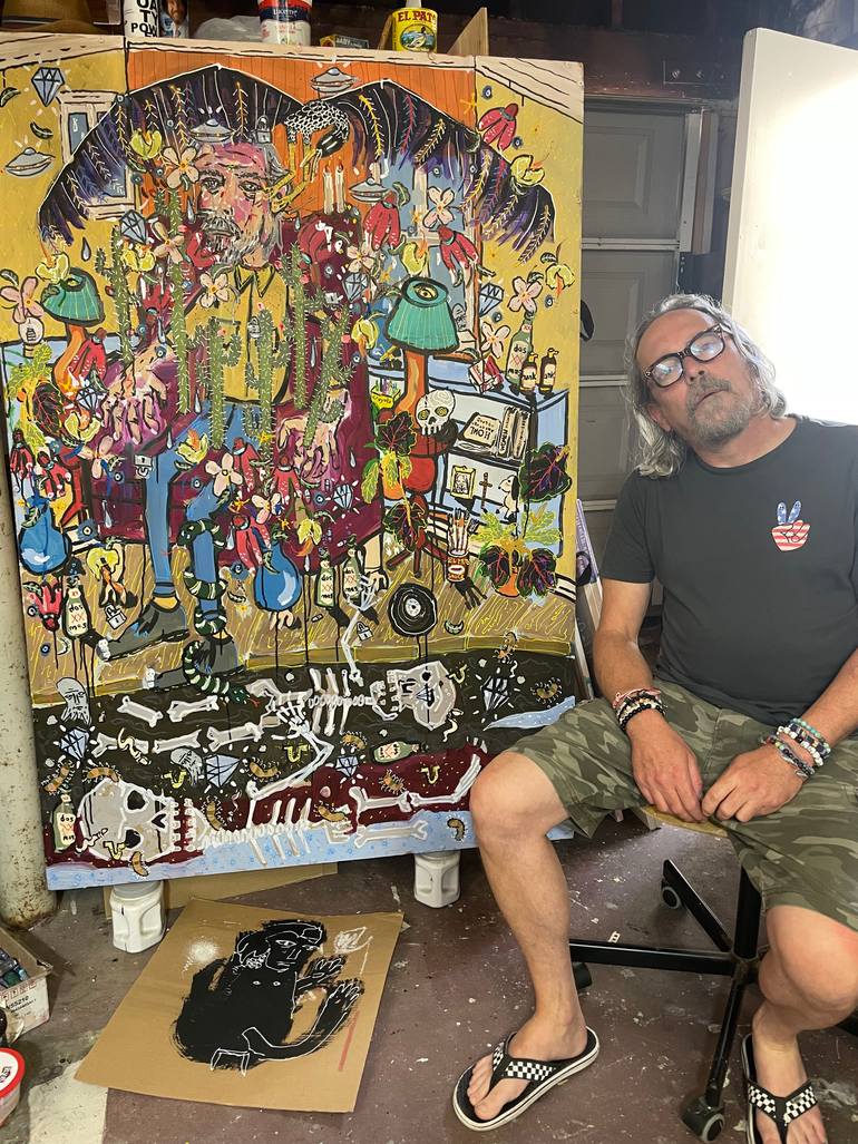 Original Abstract Expressionism People Painting by Spooky Harris