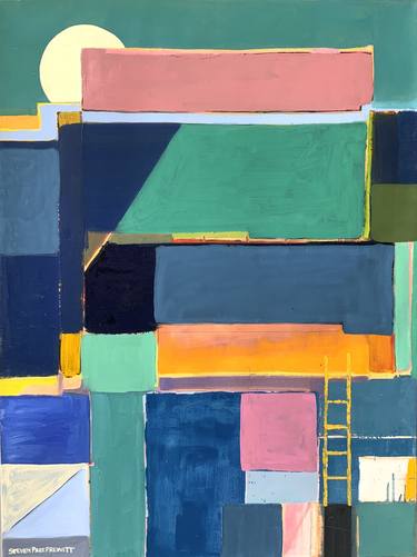 Abstract Landscape 33 with a Yellow Ladder w/ Shipping Containers thumb