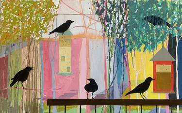 Saatchi Art Artist Steven Page Prewitt; Painting, “Five Noisy Crows at Sunrise” #art