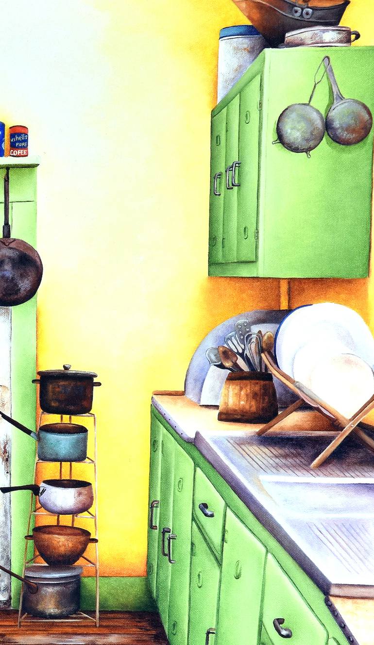 Original Fine Art Kitchen Painting by Leandri Vermeulen