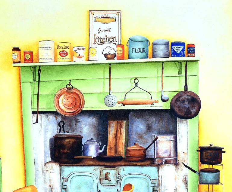 Original Kitchen Painting by Leandri Vermeulen