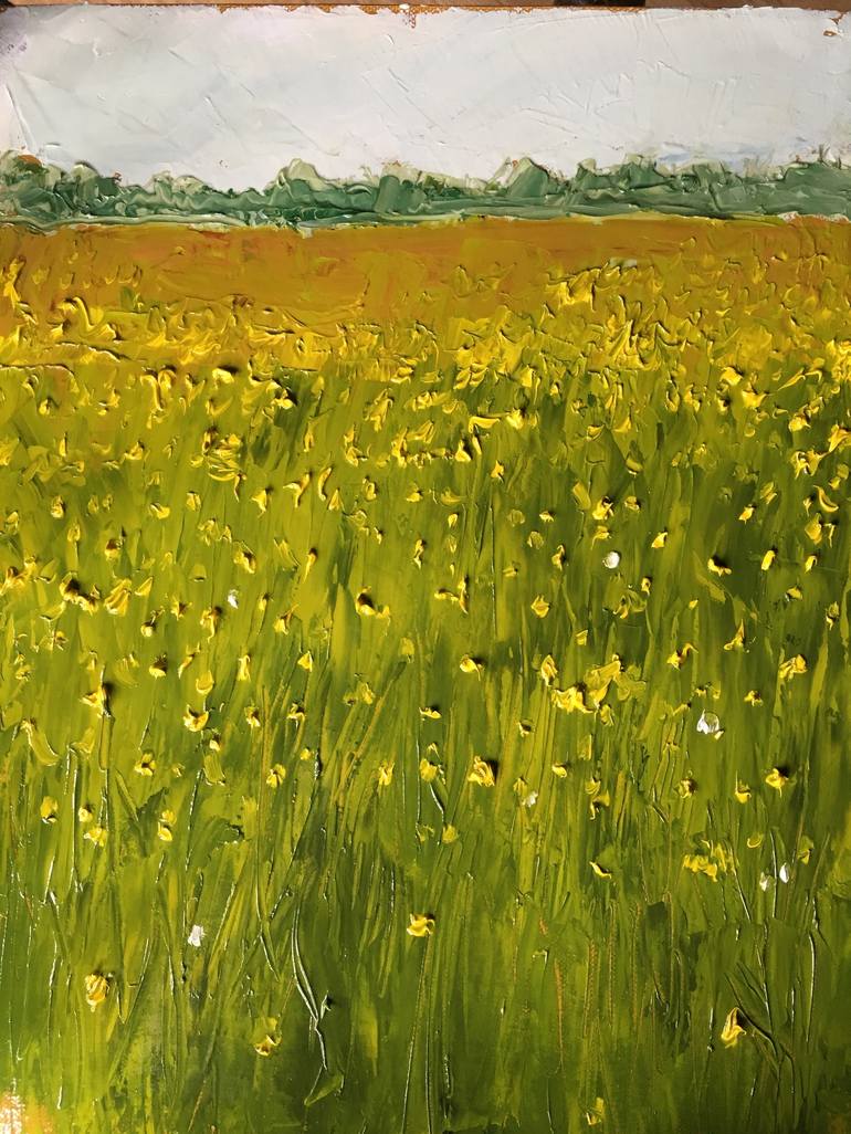 Buttercup Flowers Watercolor Wall Art Print Meadow Buttercups