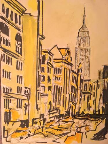 Original Expressionism Landscape Drawings by Ian Males