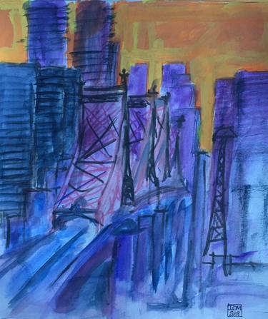 Original Abstract Landscape Drawings by Ian Males