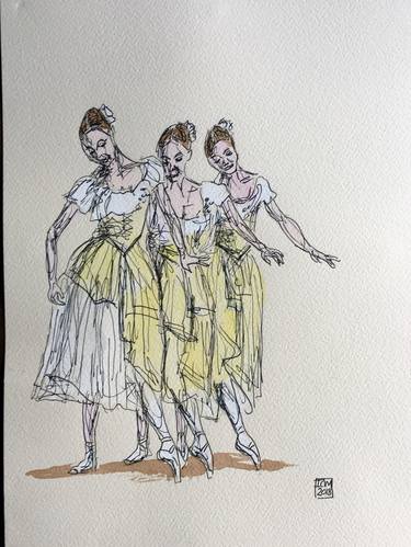 Original Figurative Performing Arts Drawings by Ian Males