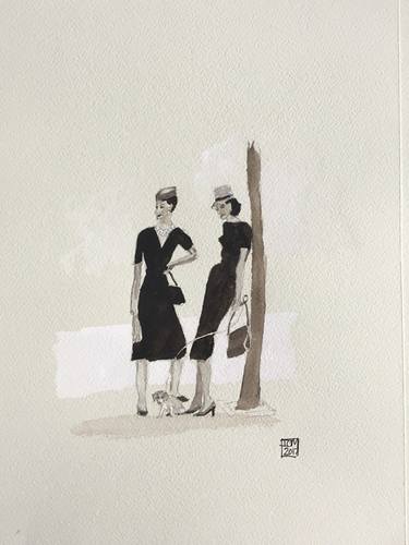 Original Figurative Fashion Drawings by Ian Males