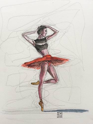 Original Figurative Performing Arts Drawings by Ian Males