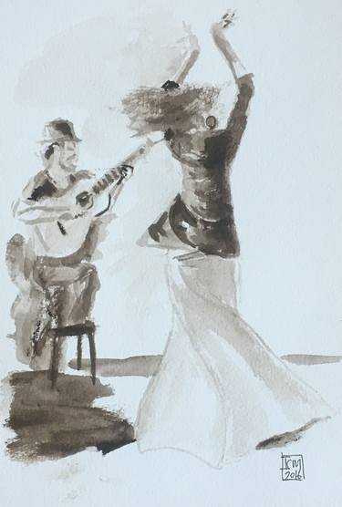 Original Figurative Performing Arts Drawings by Ian Males