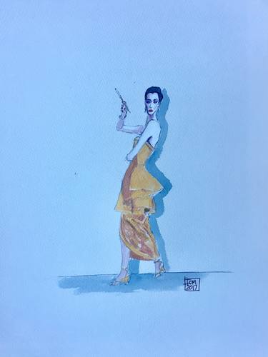 Original Figurative Fashion Drawings by Ian Males