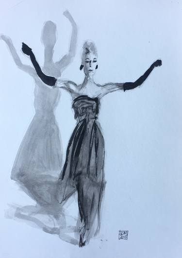 Original Figurative Fashion Drawings by Ian Males