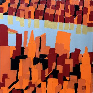 Original Abstract Landscape Collage by Ian Males