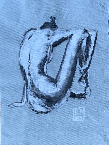 Original Abstract Nude Drawings by Ian Males