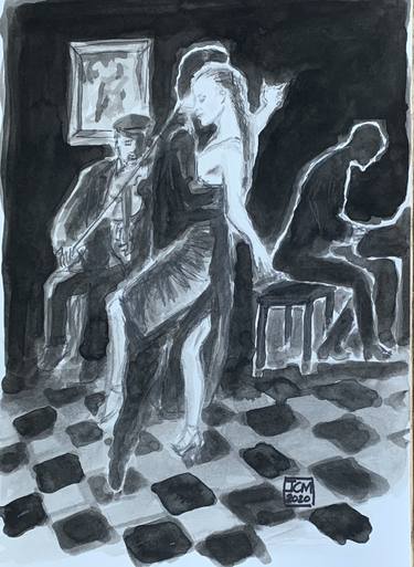 Original Expressionism Performing Arts Drawings by Ian Males