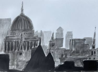 Original Expressionism Landscape Drawings by Ian Males