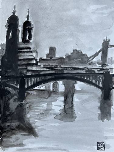 Original Expressionism Landscape Drawings by Ian Males