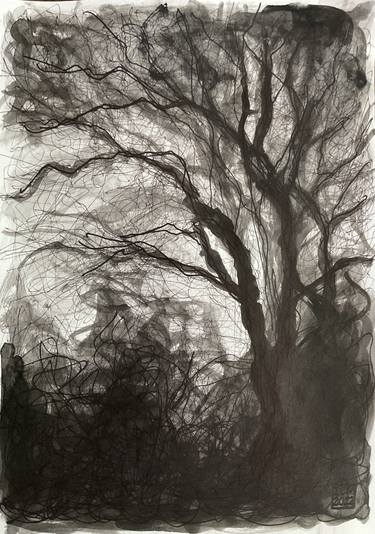 Original Expressionism Landscape Drawings by Ian Males