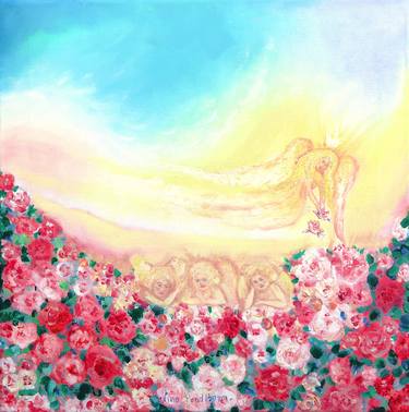 Original Figurative Garden Paintings by Nino Ponditerra