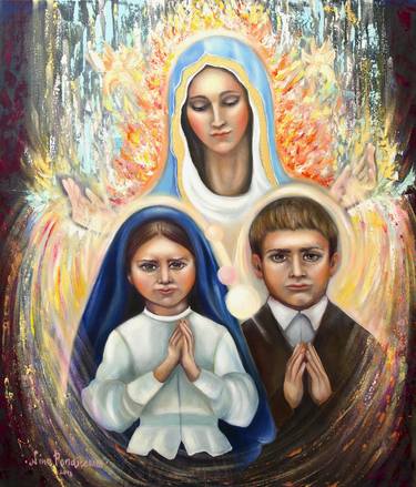 Marian apparition in Fatima - original oil painting thumb