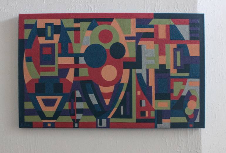 Original Abstract Geometric Painting by Helen Marichevska