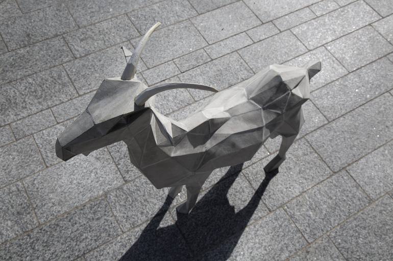 Original Cubism Animal Sculpture by Cummings Twins