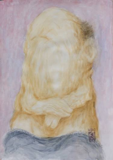 Original Expressionism People Painting by Raktim Chatterjee