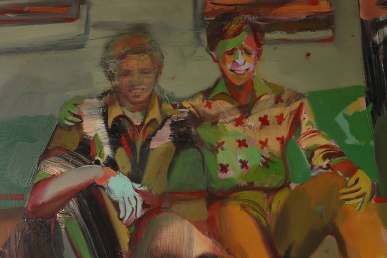 Original Modern People Painting by peter pauko