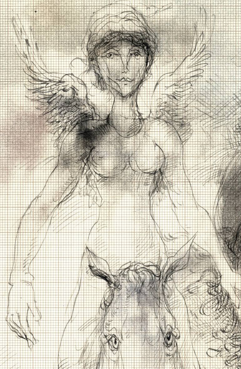 Original Figurative Fantasy Drawing by Juan Yoc