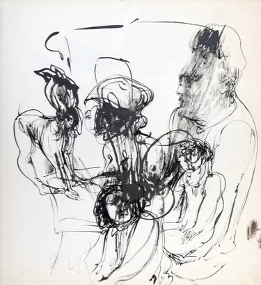 Original Expressionism People Drawings by Juan Yoc