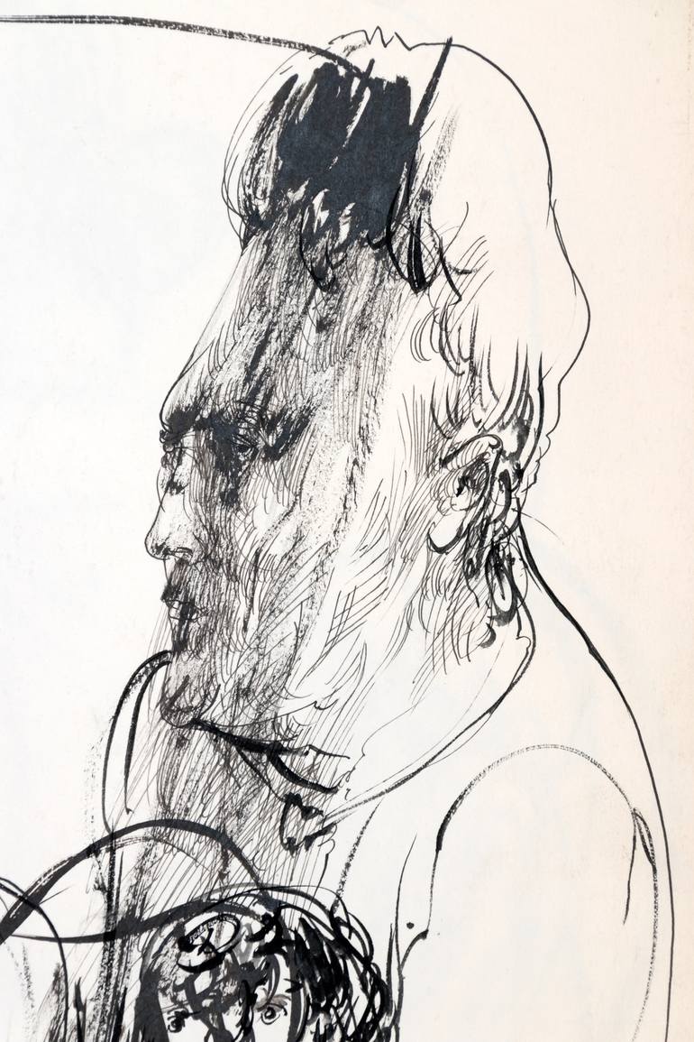 Original Expressionism People Drawing by Juan Yoc