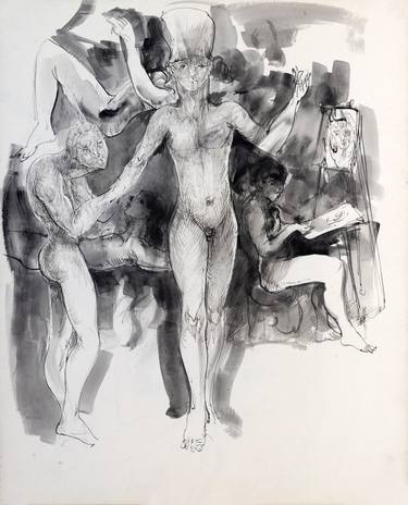 Original Expressionism People Drawings by Juan Yoc