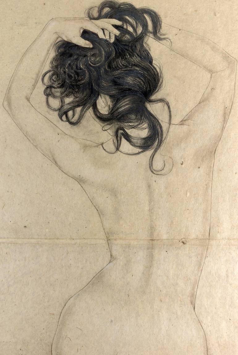 Original Expressionism Nude Drawing by Juan Yoc